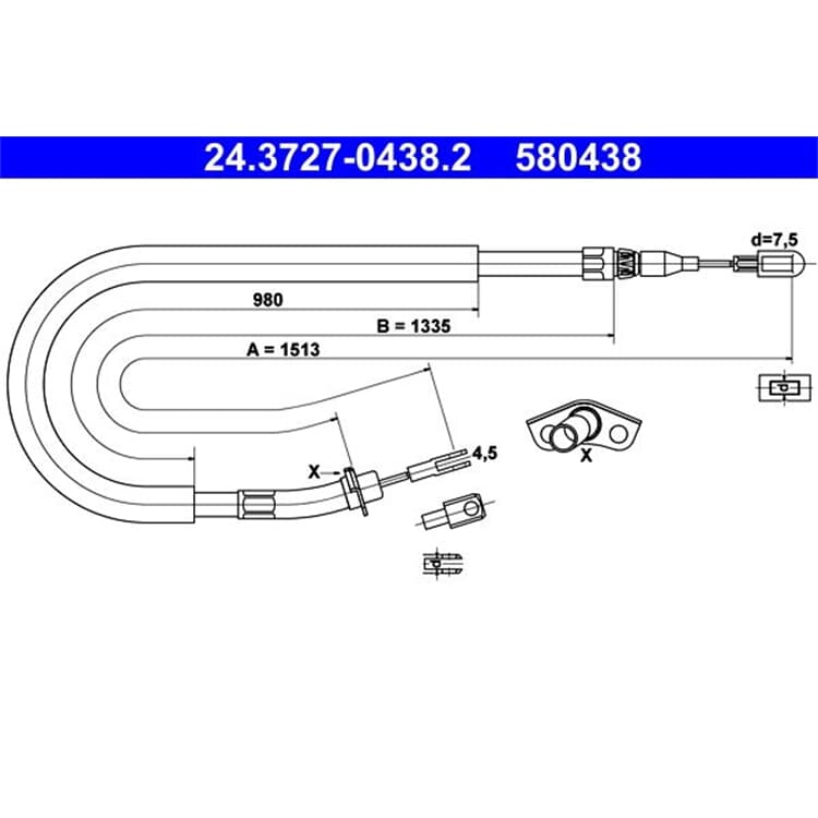 ATE Handbremsseil hinten Mercedes Sprinter VW LT ATE Handbremsseil hinten Mercedes Sprinter VW LT von ATE