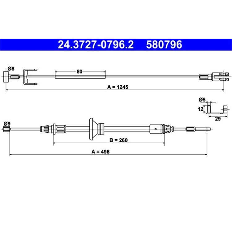 ATE Handbremsseil hinten Nissan Primastar Opel Vivaro Renault Trafic ATE Handbremsseil hinten Nissan Primastar Opel Vivaro Renault Trafic von ATE