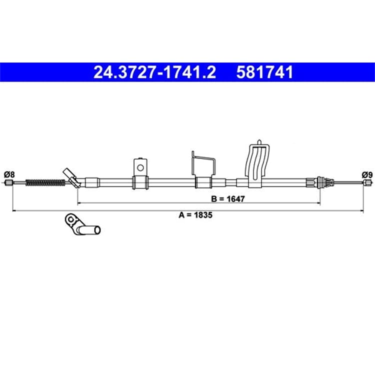 ATE Handbremsseil hinten Nissan Qashqai ATE Handbremsseil hinten Nissan Qashqai von ATE