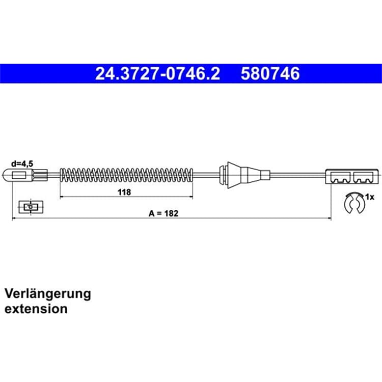 ATE Handbremsseil hinten Opel Astra G Combo Zafira von ATE