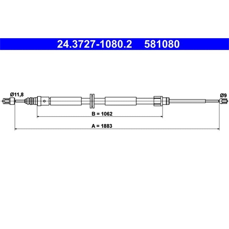 ATE Handbremsseil hinten Renault Megane ATE Handbremsseil hinten Renault Megane von ATE