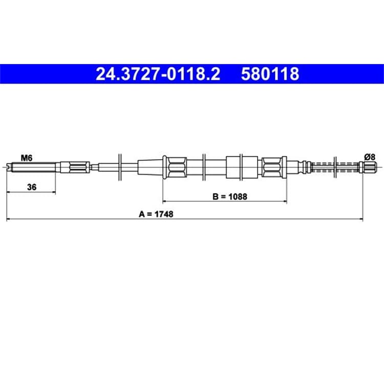ATE Handbremsseil hinten VW Golf 2 Jetta ATE Handbremsseil hinten VW Golf 2 Jetta von ATE
