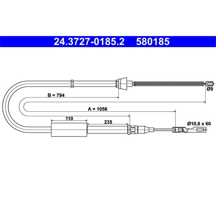 ATE Handbremsseil hinten links Audi A2 ATE Handbremsseil hinten links Audi A2 von ATE