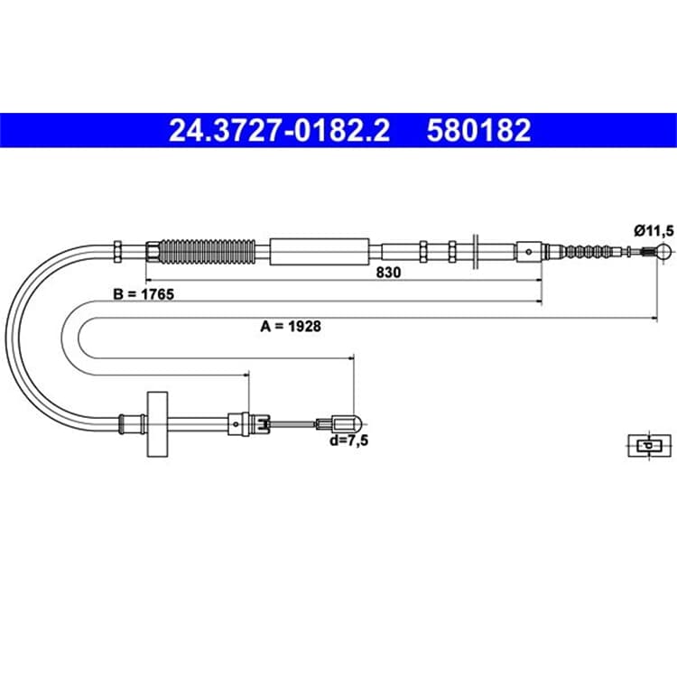 ATE Handbremsseil hinten links Audi A4 8E ATE Handbremsseil hinten links Audi A4 8E von ATE