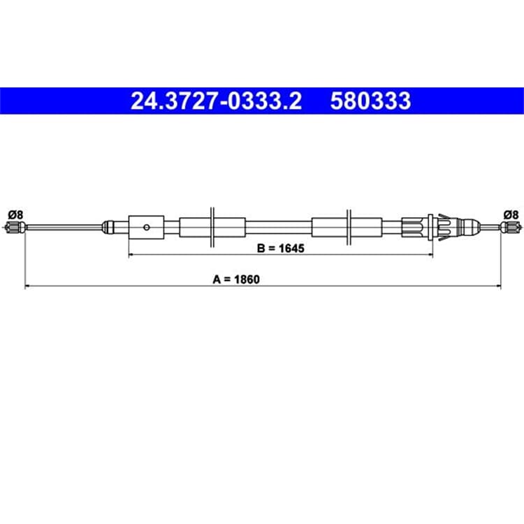 ATE Handbremsseil hinten links Citroen Xsara ATE Handbremsseil hinten links Citroen Xsara von ATE