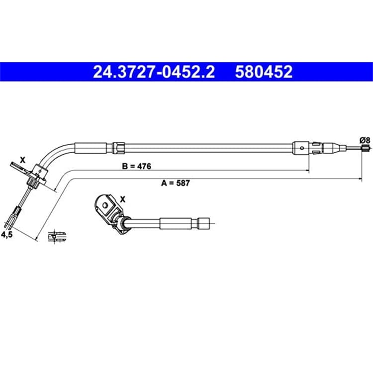 ATE Handbremsseil hinten links Mercedes A-Klasse B-Klasse ATE Handbremsseil hinten links Mercedes A-Klasse B-Klasse von ATE