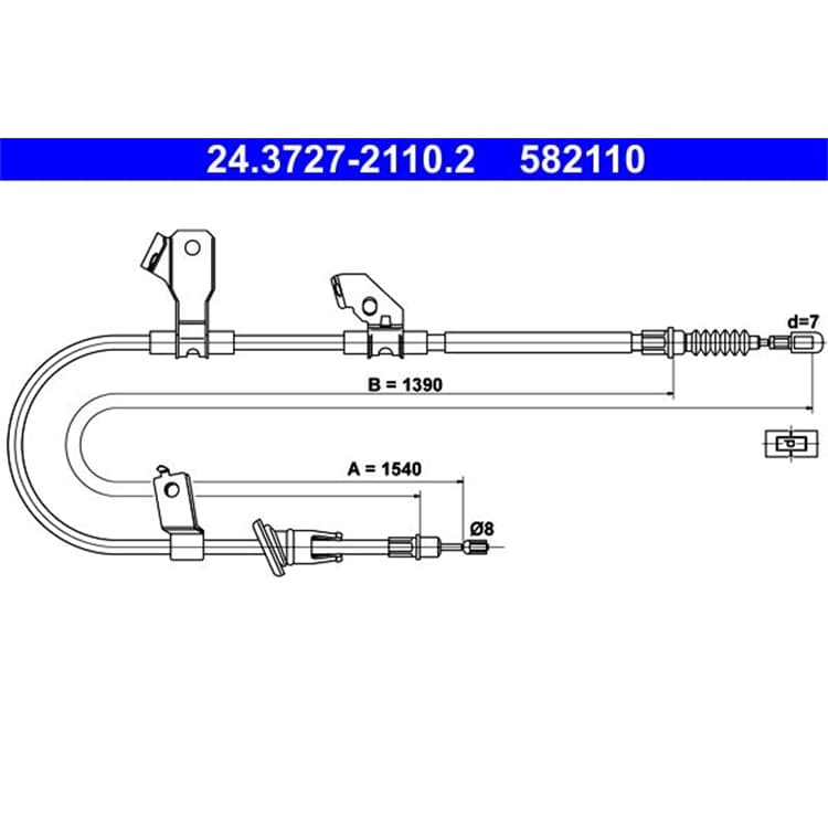 ATE Handbremsseil hinten links Mitsubishi Colt VI ATE Handbremsseil hinten links Mitsubishi Colt VI von ATE