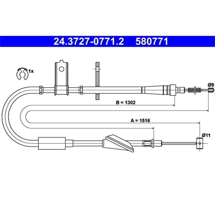 ATE Handbremsseil hinten links Opel Agila A H00 Suzuki Wagon R+Schr?gheck ATE Handbremsseil hinten links Opel Agila A H00 Suzuki Wagon R+Schr?gheck von ATE
