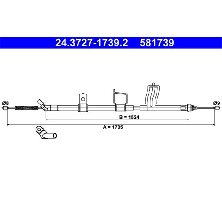 ATE Handbremsseil hinten rechts f?r Nissan Qashqai kurzer Radstand Scheibenbremse ATE Handbremsseil hinten rechts f?r Nissan Qashqai kurzer Radstand Scheibenbremse von ATE