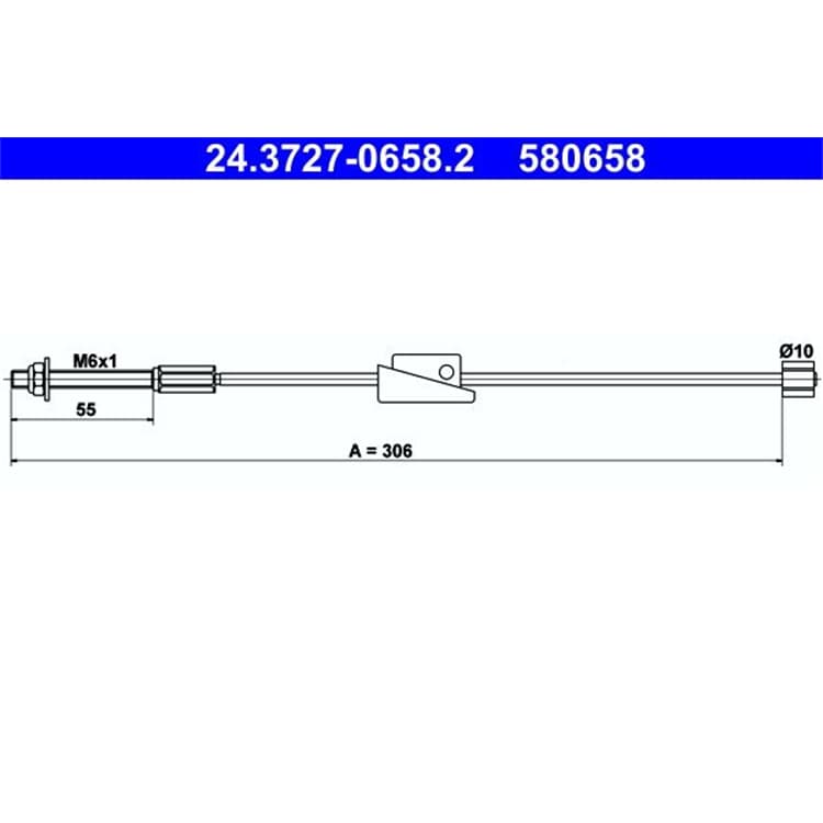ATE Handbremsseil vorne Ford Fiesta Fusion Mazda 2 ATE Handbremsseil vorne Ford Fiesta Fusion Mazda 2 von ATE