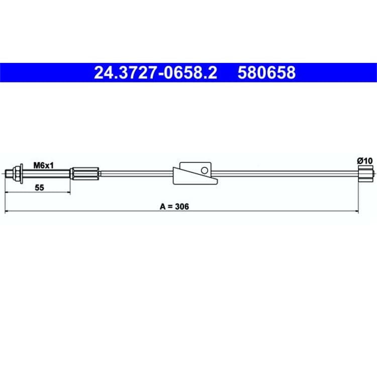 ATE Handbremsseil vorne Ford Fiesta Fusion Mazda 2 von ATE