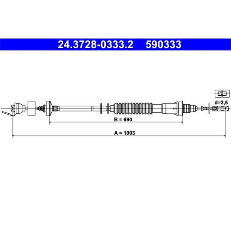 ATE Kupplungsseil Citroen Jumpy Fiat Scudo Peugeot Expert von ATE