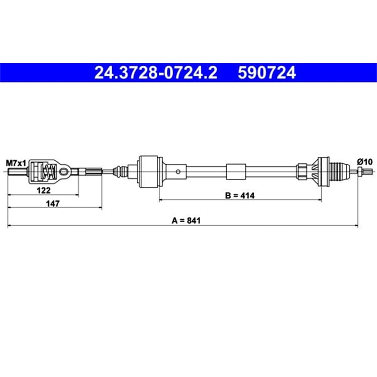 ATE Kupplungsseil Opel Corsa B ATE Kupplungsseil Opel Corsa B von ATE