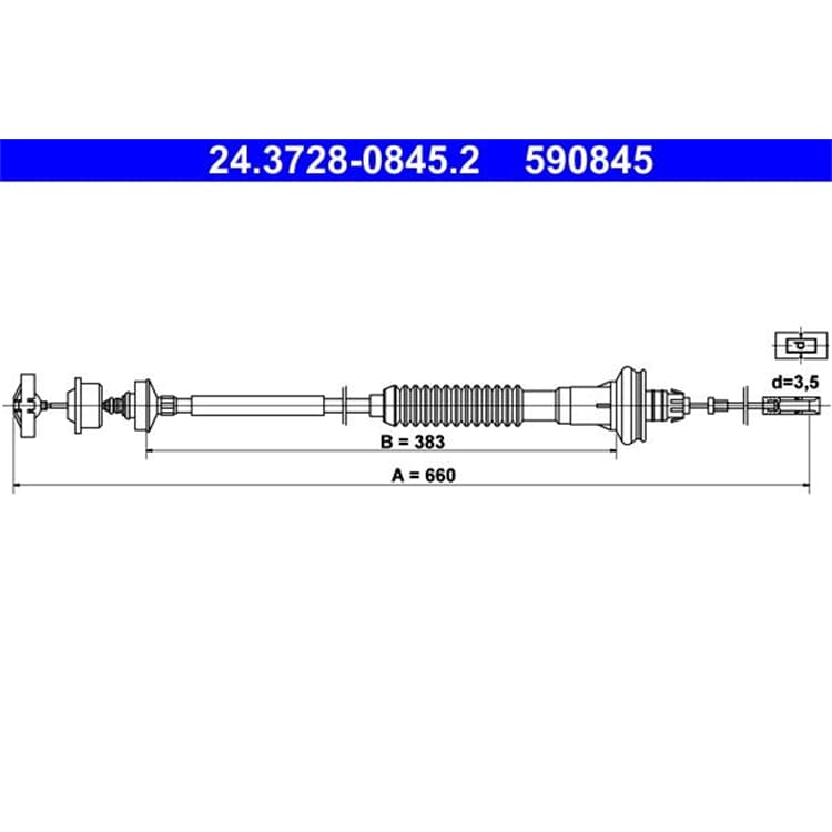 ATE Kupplungsseil Peugeot 206 CC SW 1.1-1.6 16V ATE Kupplungsseil Peugeot 206 CC SW 1.1-1.6 16V von ATE