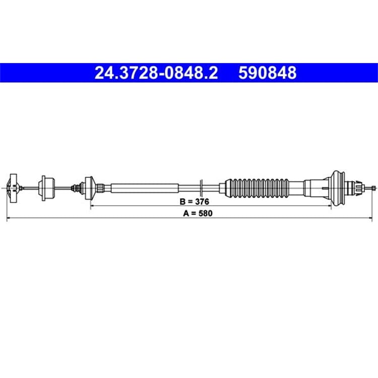 ATE Kupplungsseil Peugeot 206 CC SW 206+ 1.1-1.6 16V von ATE