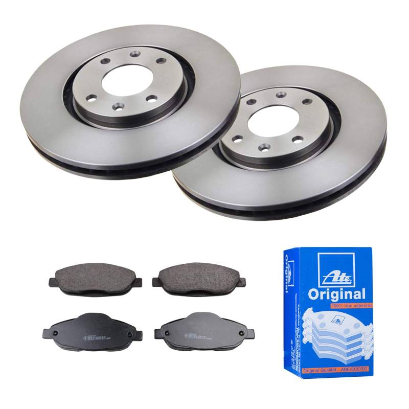 ATE 2 Bremsscheiben Ø283 Belüftet + Bremsbeläge für Peugeot 308 1 308 SW von ATE Bundle