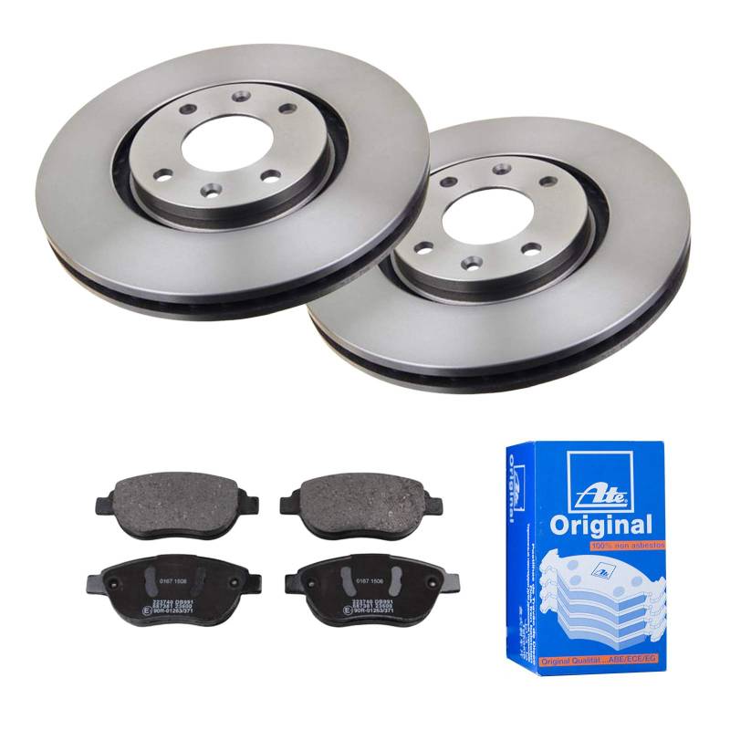 ATE 2 Bremsscheiben Ø283 Belüftet + Bremsbeläge für Peugeot 207 207 200 WDx von ATE Bundle