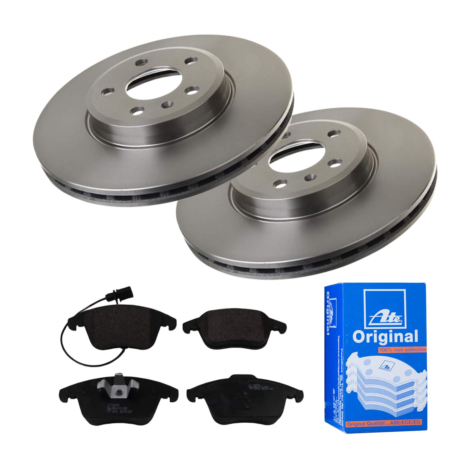 2 Bremsscheiben + Bremsbelagsatz ATE 3er Set Belüftet Ø314 mm für A4, A5 von ATE Bundle