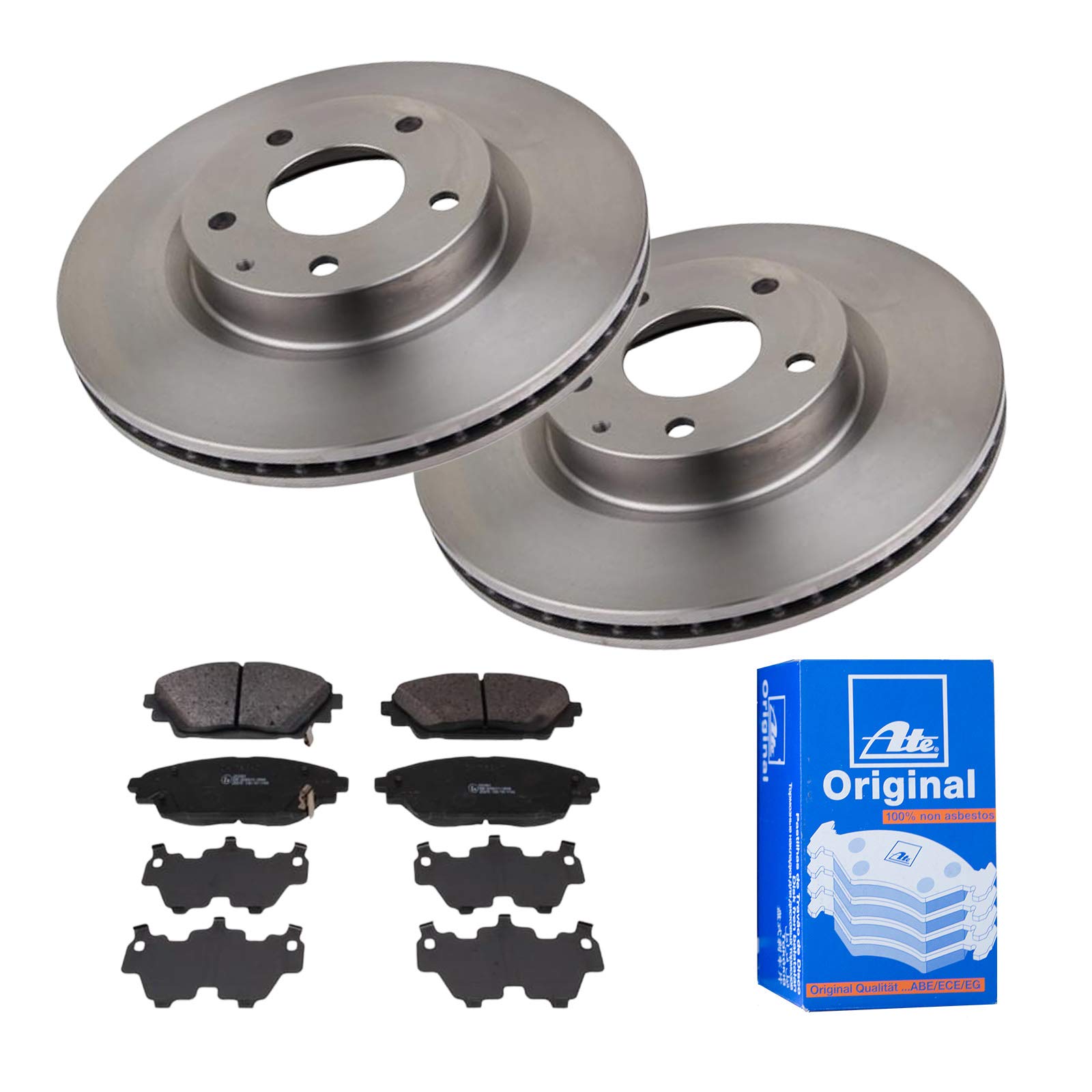 ATE Bremsen-Set 2 Bremsscheiben + Bremsbeläge Bremsensatz Einbau Vorne Bremsscheiben-Set Scheibenbremsen IJF141CV97 passend für Mazda 3 BM 110-3 DK von ATE Bundle