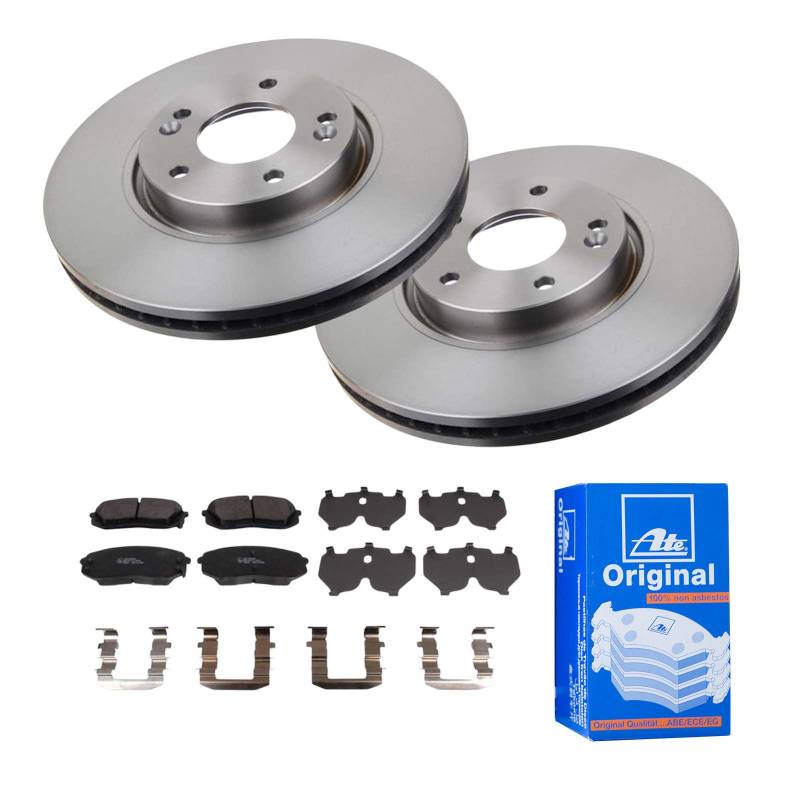 2 Bremsscheiben + Bremsbelagsatz ATE 3er Set Belüftet Ø300 mm Vorne IJF141D5I5 von ATE Bundle