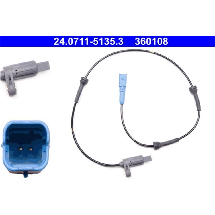 ATE Raddrehzahlsensor hinten Peugeot 206 ATE Raddrehzahlsensor hinten Peugeot 206 von ATE