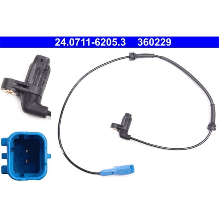 ATE Raddrehzahlsensor vorne Peugeot 206 206+ ATE Raddrehzahlsensor vorne Peugeot 206 206+ von ATE