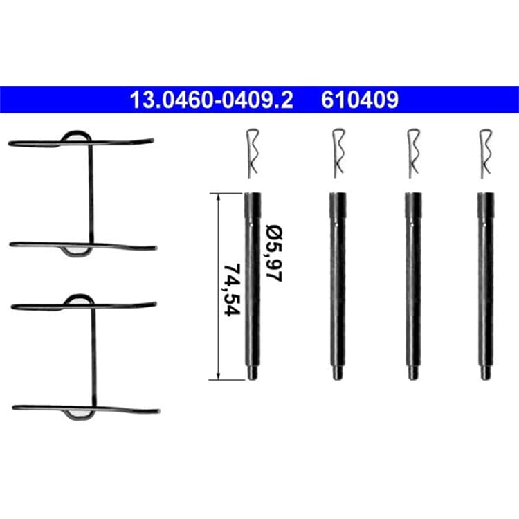 ATE Zubeh?rsatz f?r Bremsbel?ge Peugeot 406 605 607 von ATE