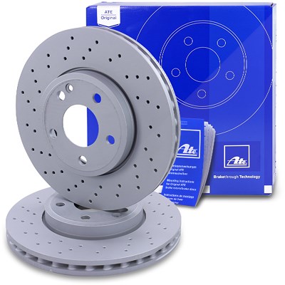 Ate 2x Bremsscheibe Vorderachse Belüftet Gelocht für Mercedes-Benz Ate 2x Bremsscheibe Vorderachse Belüftet Gelocht für Mercedes-Benz von ATE