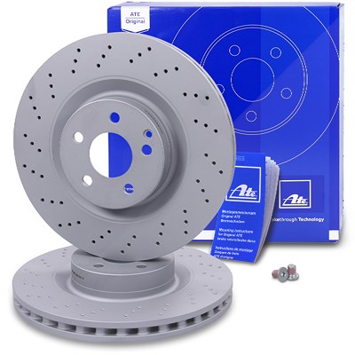 Ate 2x Bremsscheibe Vorderachse Belüftet Gelocht für Mercedes-Benz Ate 2x Bremsscheibe Vorderachse Belüftet Gelocht für Mercedes-Benz von ATE