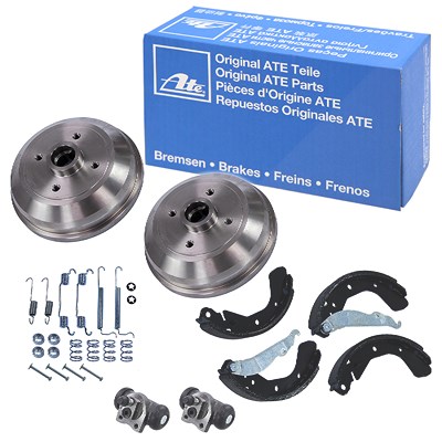 Ate 2x Bremstrommel+Backen+Zylinder+Zubehör für Opel von ATE