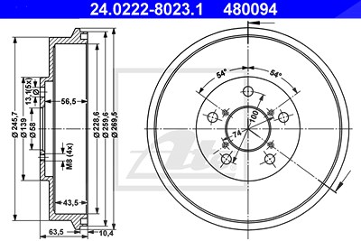 Ate 2x Bremstrommel für Subaru Ate 2x Bremstrommel für Subaru von ATE
