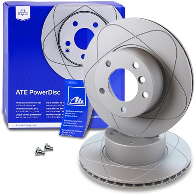 Ate 2x Power Disc Bremsscheibe Vorne Belüftet [Hersteller-Nr. 24.0322-0159.1] für BMW von ATE