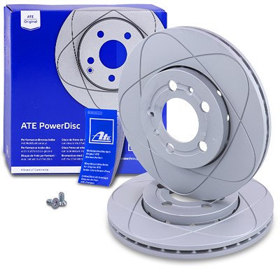 Ate 2x POWERDISC Bremsscheibe belüftet vorne [Hersteller-Nr. 24.0322-0151.1] für Audi, Seat, Skoda, VW von ATE