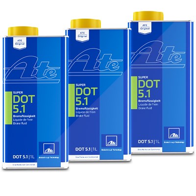 Ate 3x 1 L Bremsflüssigkeit Super DOT5.1 [Hersteller-Nr. 03.9901-6602.2] von ATE