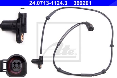 Ate ABS Sensor hinten links [Hersteller-Nr. 24.0713-1124.3] für Ford, Seat, VW von ATE