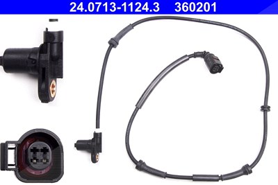 Ate ABS Sensor hinten links [Hersteller-Nr. 24.0713-1124.3] für Ford, Seat, VW von ATE