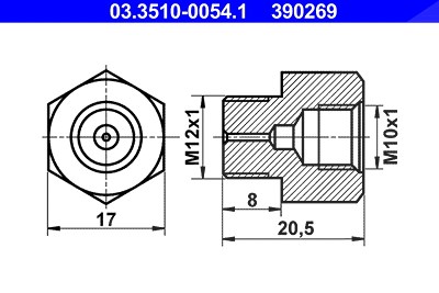 Ate Adapter, Bremsleitung [Hersteller-Nr. 03.3510-0054.1] von ATE