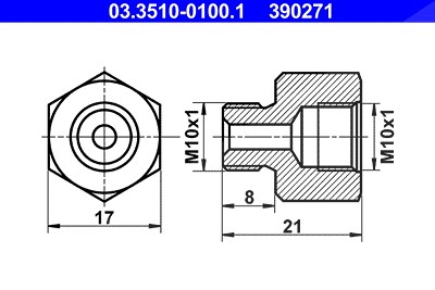 Ate Adapter, Bremsleitung [Hersteller-Nr. 03.3510-0100.1] von ATE