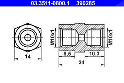 Ate Adapter, Bremsleitung [Hersteller-Nr. 03.3511-0800.1] von ATE