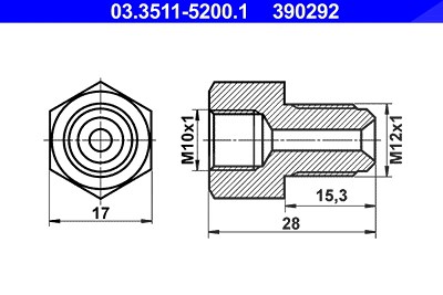 Ate Adapter, Bremsleitung [Hersteller-Nr. 03.3511-5200.1] von ATE