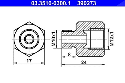 Ate Adapter, Bremsleitung [Hersteller-Nr. 03.3510-0300.1] von ATE