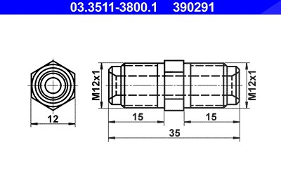 Ate Adapter, Bremsleitung [Hersteller-Nr. 03.3511-3800.1] von ATE