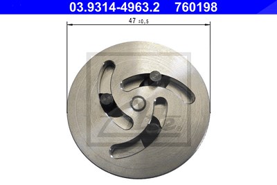 Ate Adapter, Bremssattelkolben-Rückstellwerkzeug [Hersteller-Nr. 03.9314-4963.2] von ATE