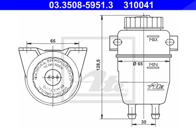 Ate Ausgleichsbehälter, Bremsflüssigkeit [Hersteller-Nr. 03.3508-5951.3] für BMW von ATE