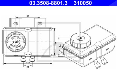 Ate Ausgleichsbehälter, Bremsflüssigkeit [Hersteller-Nr. 03.3508-8801.3] für BMW von ATE