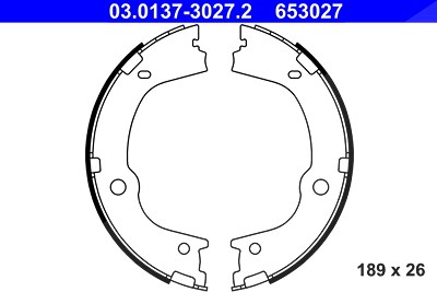Ate Bremsbackensatz, Feststellbremse [Hersteller-Nr. 03.0137-3027.2] für Hyundai, Kia von ATE