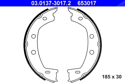 Ate Bremsbackensatz, Feststellbremse [Hersteller-Nr. 03.0137-3017.2] für Land Rover von ATE