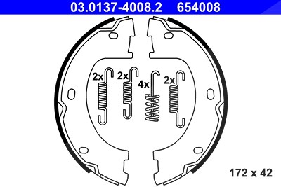 Ate Bremsbackensatz, Feststellbremse [Hersteller-Nr. 03.0137-4008.2] für Mercedes-Benz, VW von ATE