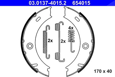 Ate Bremsbackensatz, Feststellbremse [Hersteller-Nr. 03.0137-4015.2] für Mercedes-Benz, VW von ATE