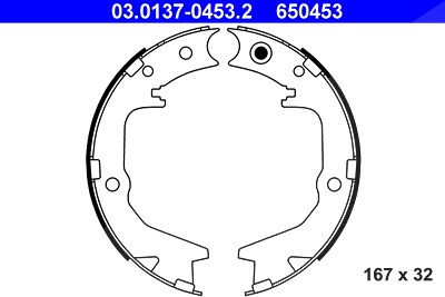 Ate Bremsbackensatz, Feststellbremse [Hersteller-Nr. 03.0137-0453.2] für Mitsubishi von ATE